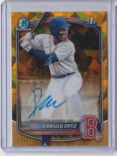 Autografo 2025 Bowman Cromo D’Angelo Ortiz Zaffiro Oro /50 1° Ref Auto