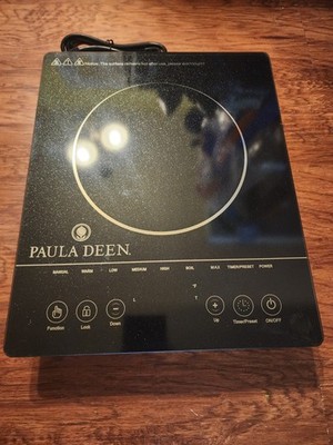 NEW Paula Deen 1500W LED Colored Glass Programmable Induction Cooktop Glass 120V