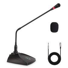 Desktop Gooseneck Wired Microphone System - Table Mounted 17X8X3, Black