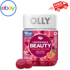 OLLY Undeniable Beauty Gummy, for Hair, Skin, Nails, Biotin, Vitamin C, Keratin,