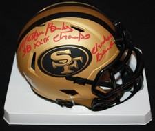 Merton Hanks signed Rave Mini Helmet, San Francisco 49ers, Beckett BAS 4W292524