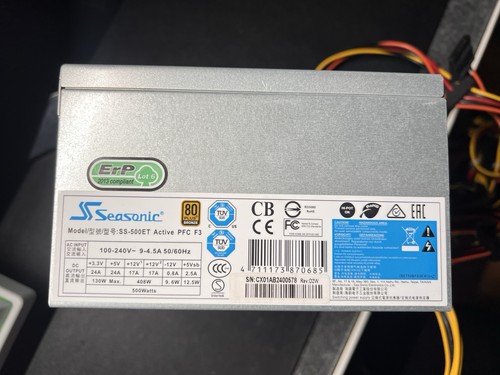 Silent Netzteil für PC  500 Watt Seasonic SS-500ET Active PFC F3