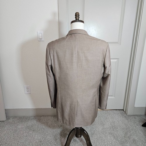 Perry Ellis 42R 2PC Suit Blazer Men Pants 34x32 Poly Blend Light Brown - Picture 4 of 24