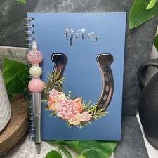 5X7" Journal Lined 100 Pages Spiral Notebook  Matching Pen Bundle New 1