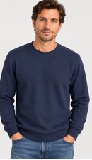 J Crew Men's Blue Navy Textured Sweater Long Sleeve Casual Crew Neck Size Large