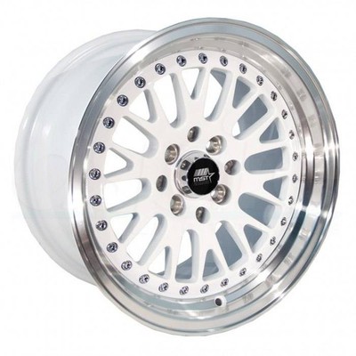 15x8 MST MT10 4x100/4x114.3 25 White Wheels Rims Set(4) 73.1