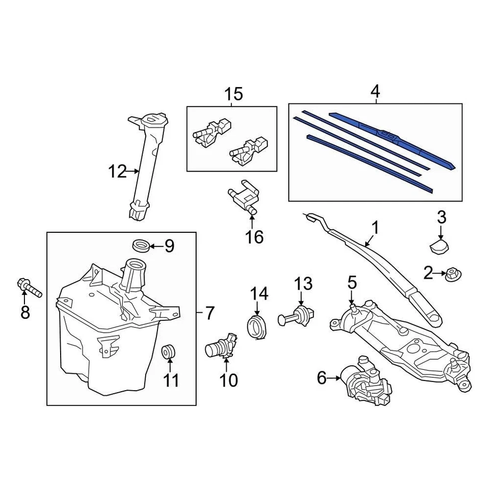 For Toyota Corolla 2014-2019 Toyota 852120R050 Right Wiper Blade Foto 2 de 3