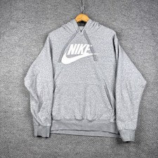 Nike Sportswear Hoodie Mens 2XL XXL Grey Club Fleece Pullover Stretch Sweatshirt