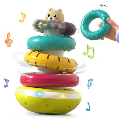 Baby Ring Stacker Toy with Lights, Musical Stacking Toys for Toddlers 1-3,...