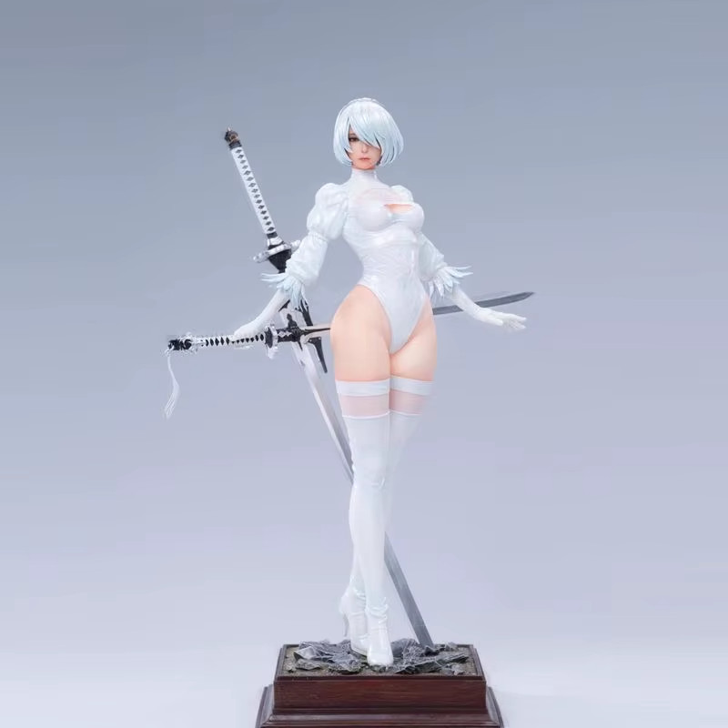 Figurine 2B blanche 27 cm NieR Automata statuette GK Battle Suit en PVC