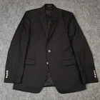 Lauren Ralph Lauren Blazer Men's 38R Black Wool Metal Logo Buttons Two Button