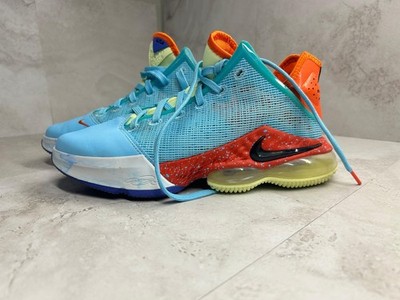 Nike LeBron 19 Low DO9829-400 Blue Orange Mens Size 8 Basketball Shoes