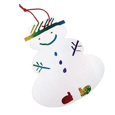 Colorations Scratch Art Snowman Ornaments with Red Strings, Set of 2 (US IMPORT)