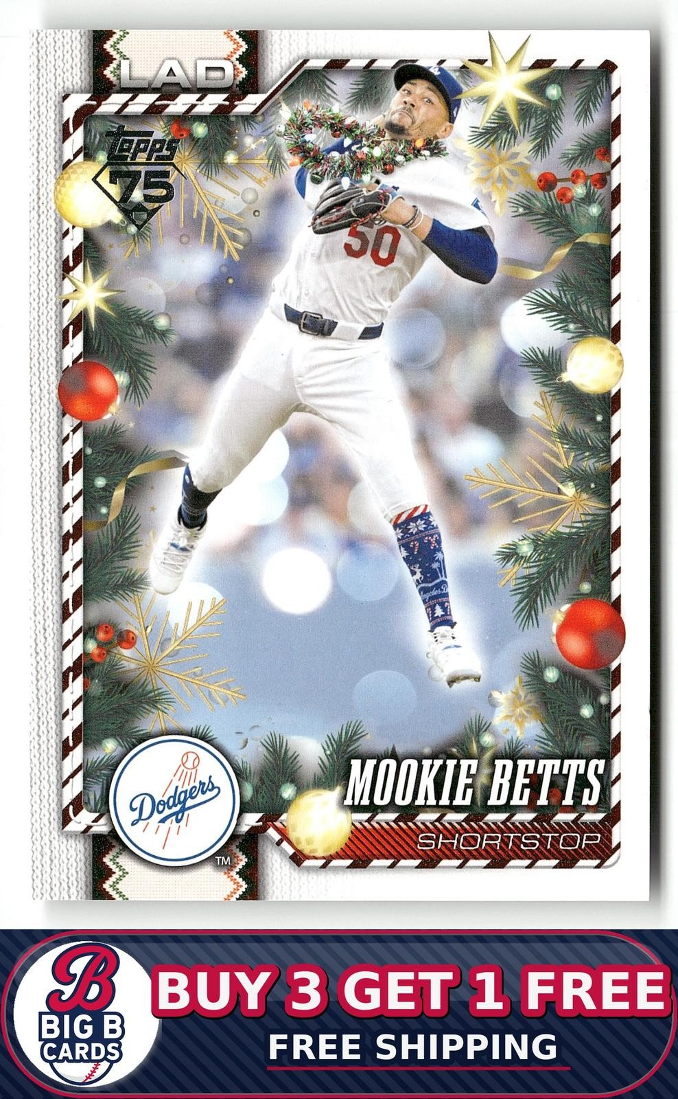 2026 Topps Holiday Mookie Betts #H54 Necklas SP Los Angeles Dodgers