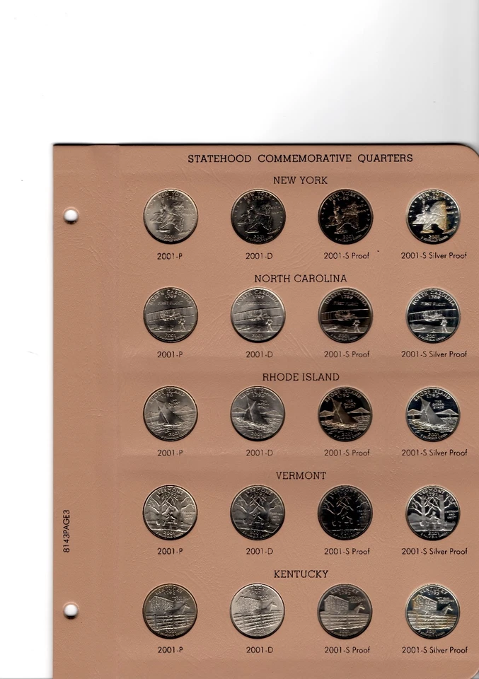 Dansco 1999 - 2008 2009 state quarter complete set D P S and SILVER PROOF PDSS - Image 3 of 4