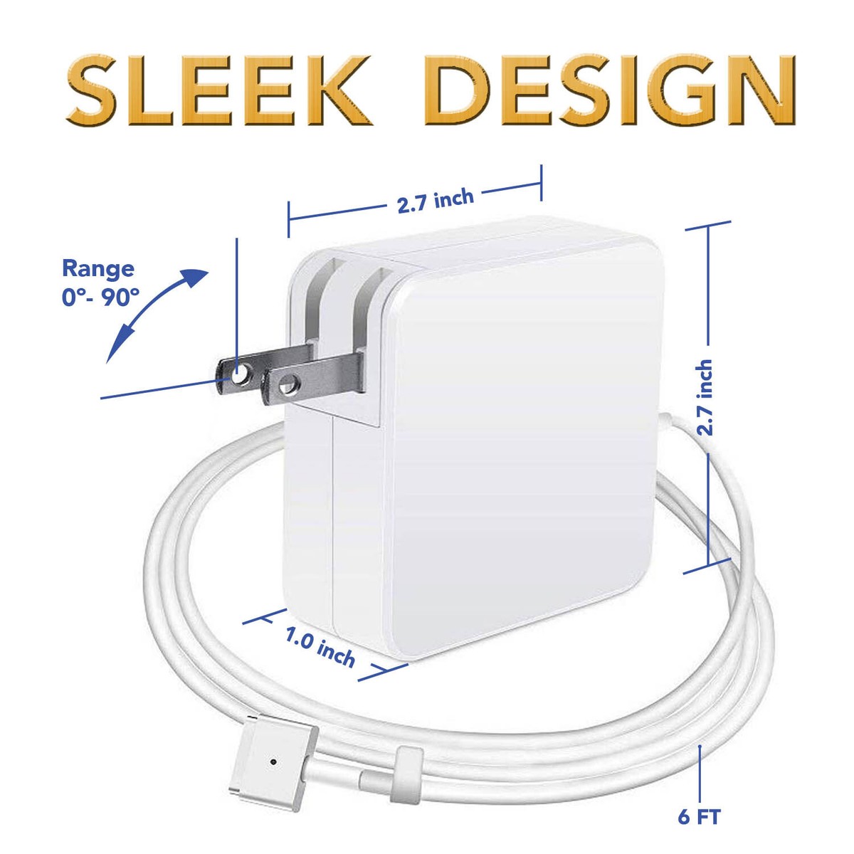45W T-Tip Power Adapter Charger For MacBook Air 11" & 13" (A1465, A1466, A1436, A1435 Models)