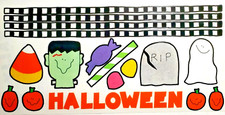 Halloween Candy Ghost Monster Spooky Pumpkins Making Memories Border Stickers