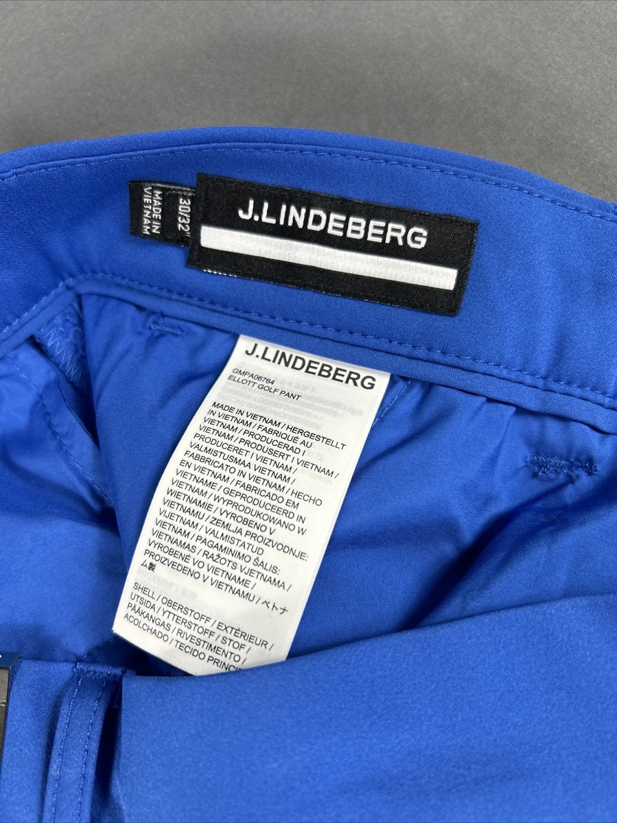 J Lindeberg Golf Pants Ellot 30 x 32 Blue Polyester Spandex