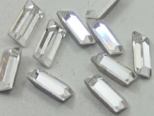 24pcs 3X2mm CRYSTAL BAGUETTE FOILED POINTED BACK European Rhinestones