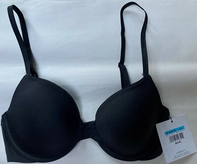 NWT CALVIN KLEIN LIGHTLY LINED DEMI BLACK BRA CONVERTIBLE STRAPS QP15000  32C $42