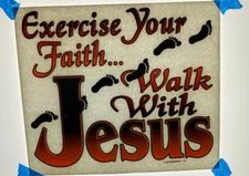 Authentic Vintage 90's Walk With Jesus Christian Heat Transfer Iron On NOS