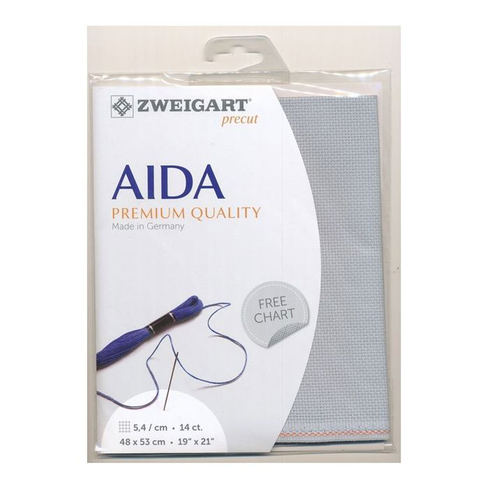 AIDA Zweigart Precute 14 ct. Stern Aida 3706 color 713 steel-grey, fabric for cr