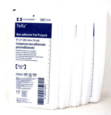 Covidien 1238 Telfa Non-adherent Dressing 8'' x 3'' - Pk of 44 Exp. 9/27