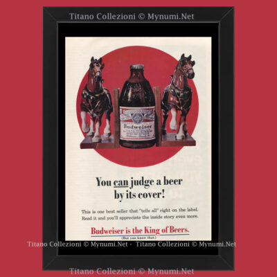 60er Jahre * Original Werbung '' Budweiser, You Can Judge A Beer By It's Cover
