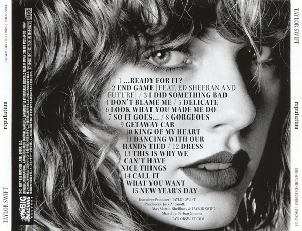 Taylor Swift Reputation Japan Limited Edition CD Album + Poster