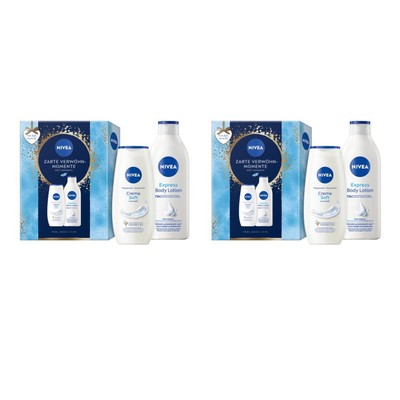 NIVEA Zarte Verwöhn-Momente 2 x Geschenkset, Soft Pflegedusche + Body Lotion