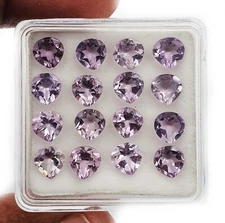 Natural Brazilian Amethyst Heart Cut Loose Gemstone Lot 128 Pcs 6 MM 90 CT