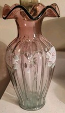 FENTON PURPLE LAVENDER LTD ED NUMBERED SIGNED 1284/1750 RUFFLED EDGE GLASS VASE