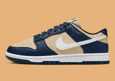 Nike Dunk Low Next Nature Shoes Midnight Navy Gold DD1873-401