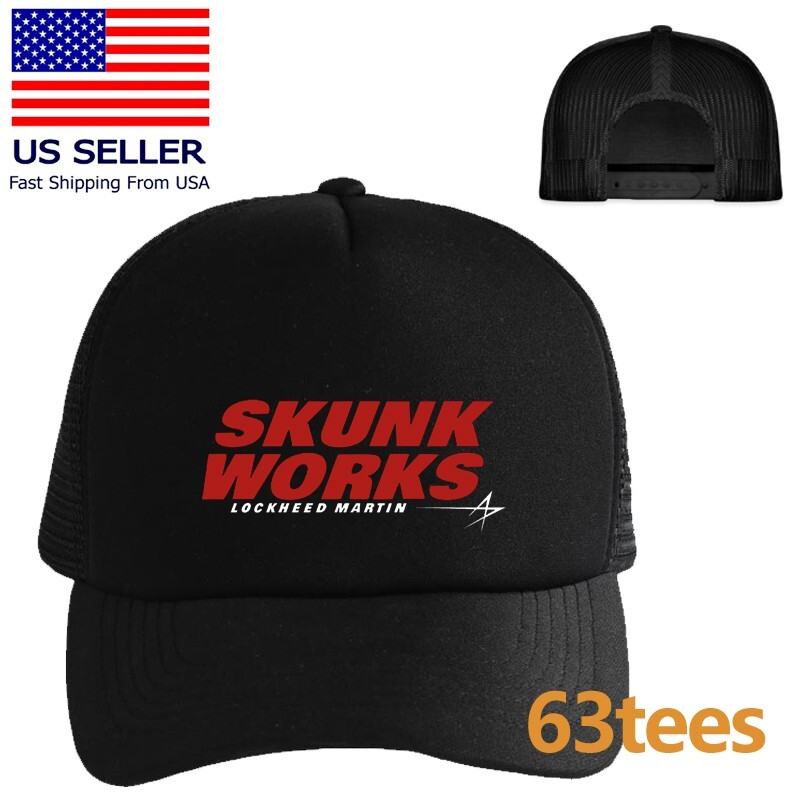Lockheed Martin Skunk Works Black Adjustable Trucker Cap for Adults