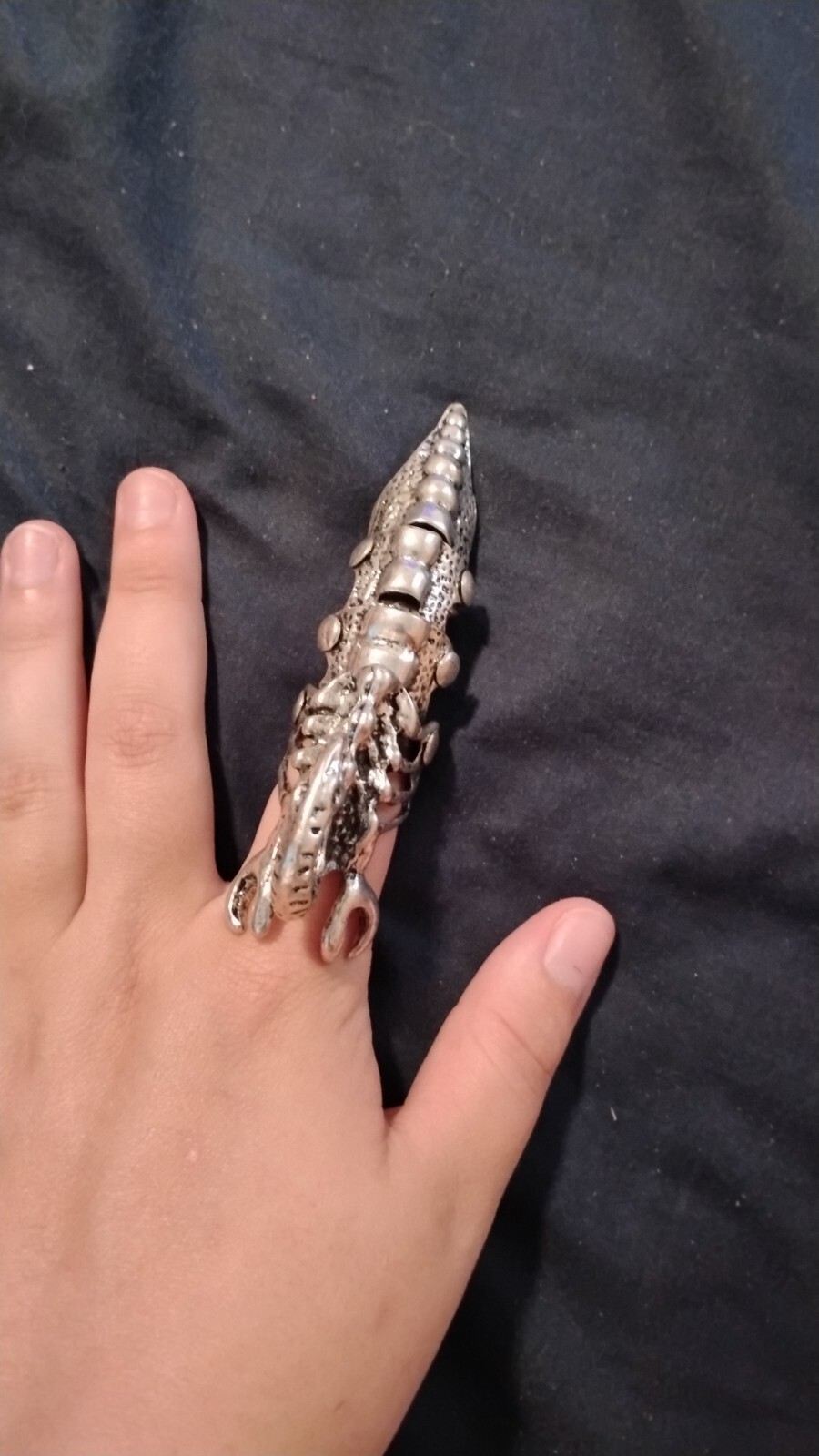 Shield ring,Full finger ring,armor ring,metal nai… - image 1