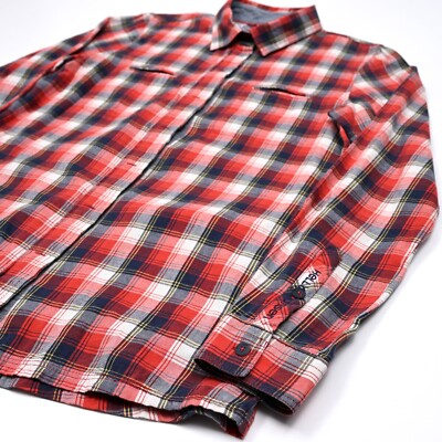 Helly Hanson Womens Plaid Flannel Shirt Button Up Pockets Flannel Outdoor Large