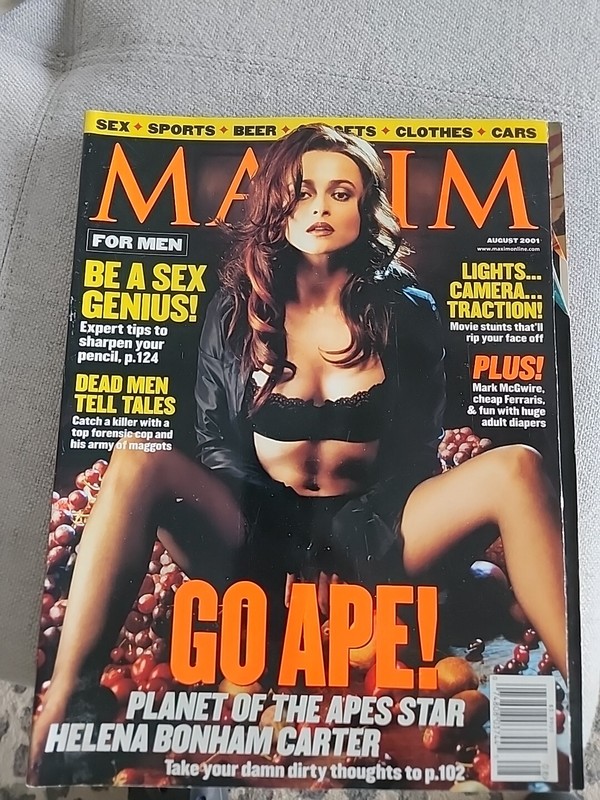 Maxim Magazine August 2001 #45 Cover Helena Bonham Carter 25th Birthday Present 