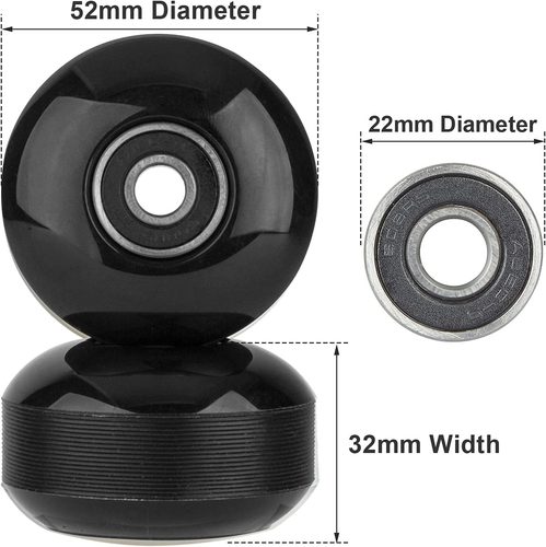 4pcs 5,5 x 5,5 x 3,6 cm Roue de Skateboard Roulements Remplaçant