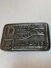 Duke's Hollywood Cowboys Belt Buckle John Wayne PEWTER Red River D Style