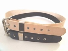 1.1/2"W WORK BELT THICK HEAVY REAL LEATHER S.S ROLLER BUCKEL HAND MADE MEN WOMEN