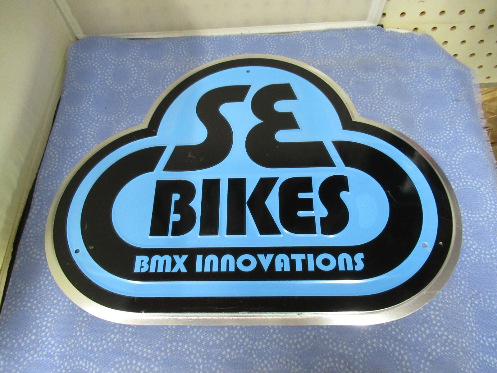 SE Bikes BMX Innovations Blue and Black Bicycle Metal Sign - New