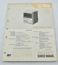 Original VTG OEM Sony TC-PB10 Service Manual Repair Stereo Cassette Player 1981