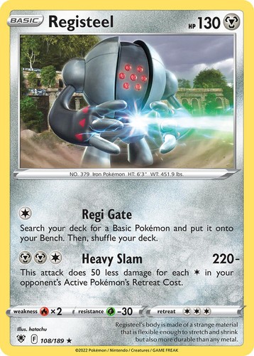 Registeel 108/189 Rare Astral Radiance Pokemon TCG