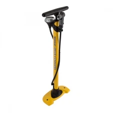 Pedros Super Prestige Floor Pump Yellow Dual Valve Presta/Schrader 160PSI