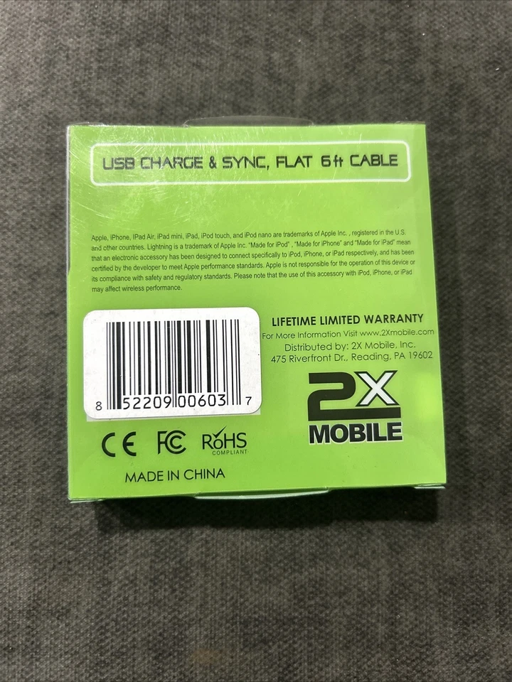 6FT USB 2.0 Charger Data Sync Cable Cord For iPhone 3G/4/4S iPad 2 iPod nano1-6 - Image 2 of 4