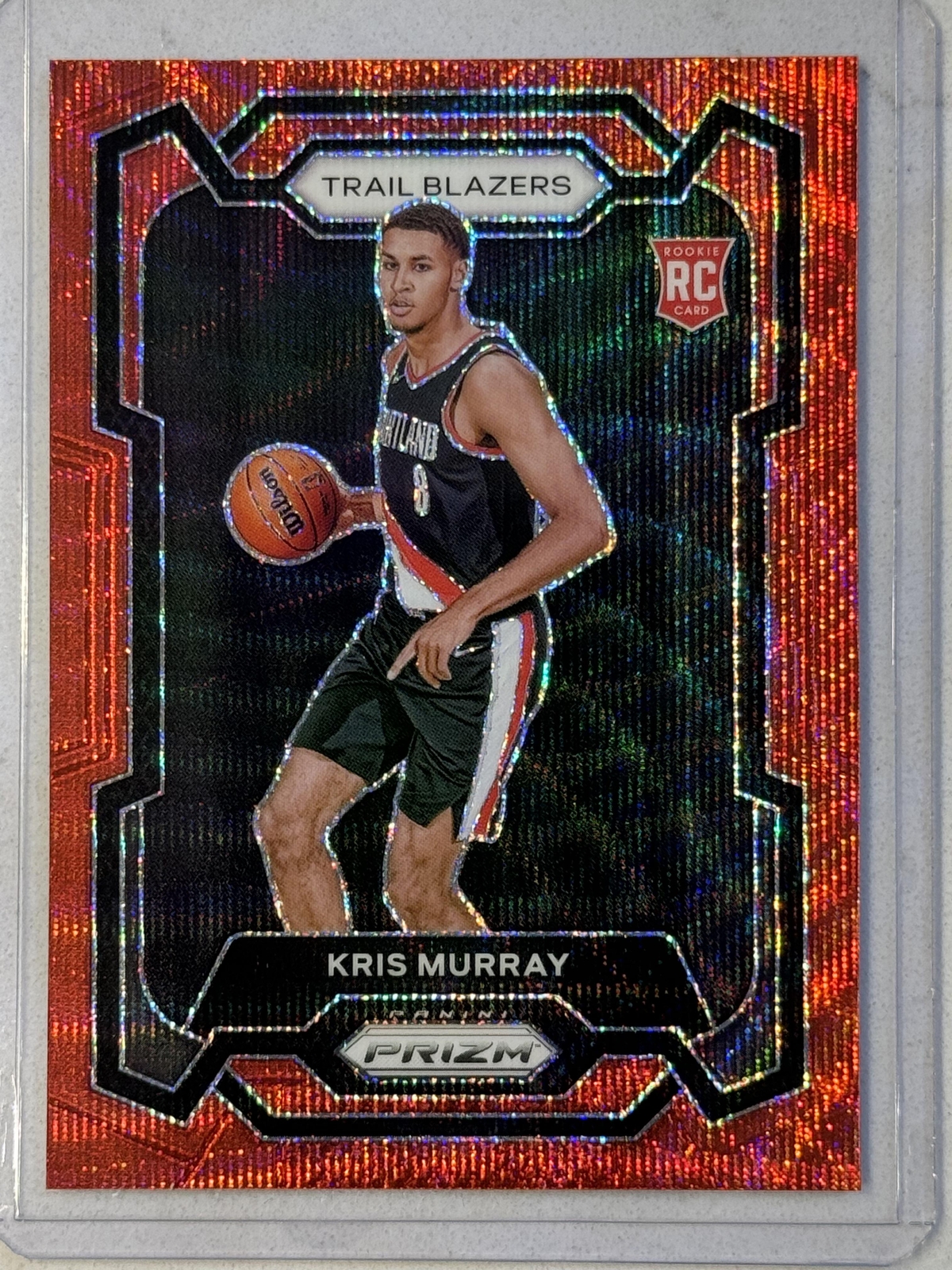 2023-24 Panini Prizm #142 Kris Murray Prizms Ruby Wave