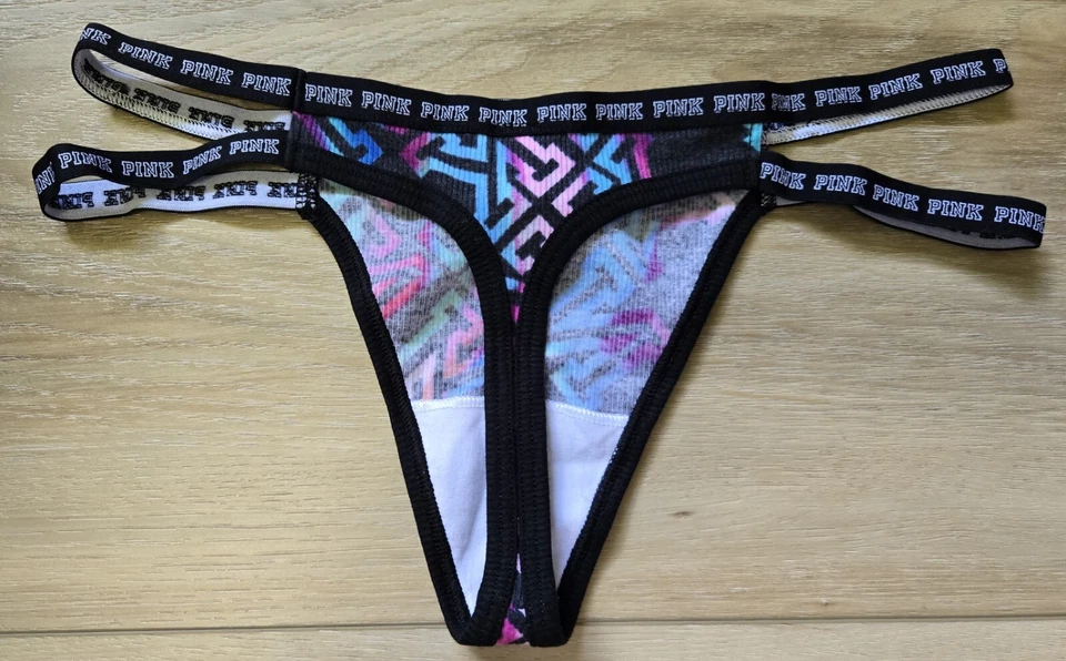 NIB Victoria's Secret PINK Cotton Double Strap String Low-Rise Thong Panties S - Image 2 of 4