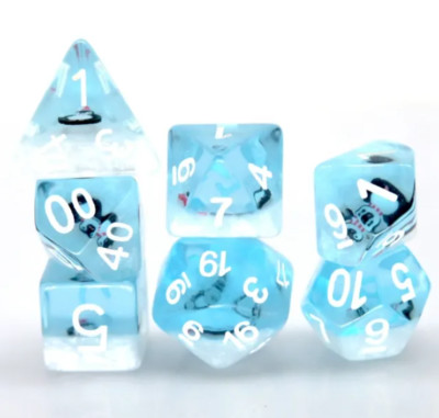 Penguin 7 Dice Set - 5E DND Dungeons Dragons Pathfinder RPG d20
