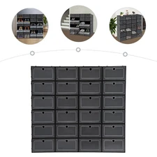 24 Pack Shoe Storage Boxes, Stackable Shoe Boxes, Shoe Storage Organizer NEW