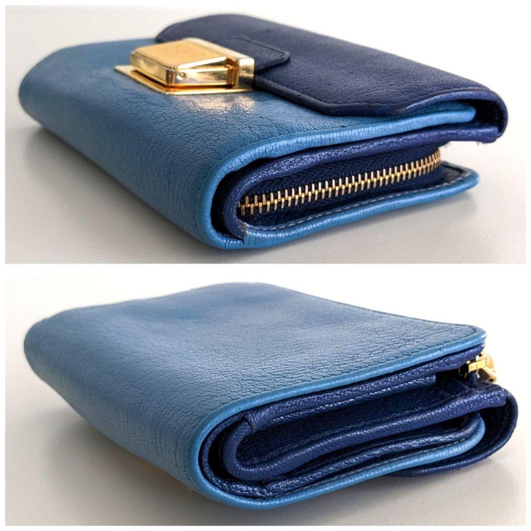 小物 1999FW MIUMIU archive leather wallet Auth VINTAGE Miu Miu Blue Leather Folded Wallet From Japan | eBay